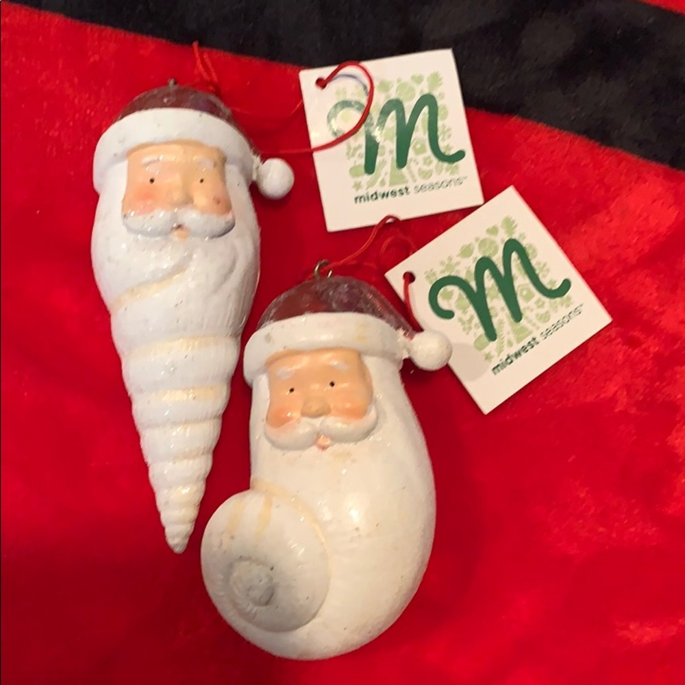 2 NWT Santa Claus Christmas Ornaments Z14